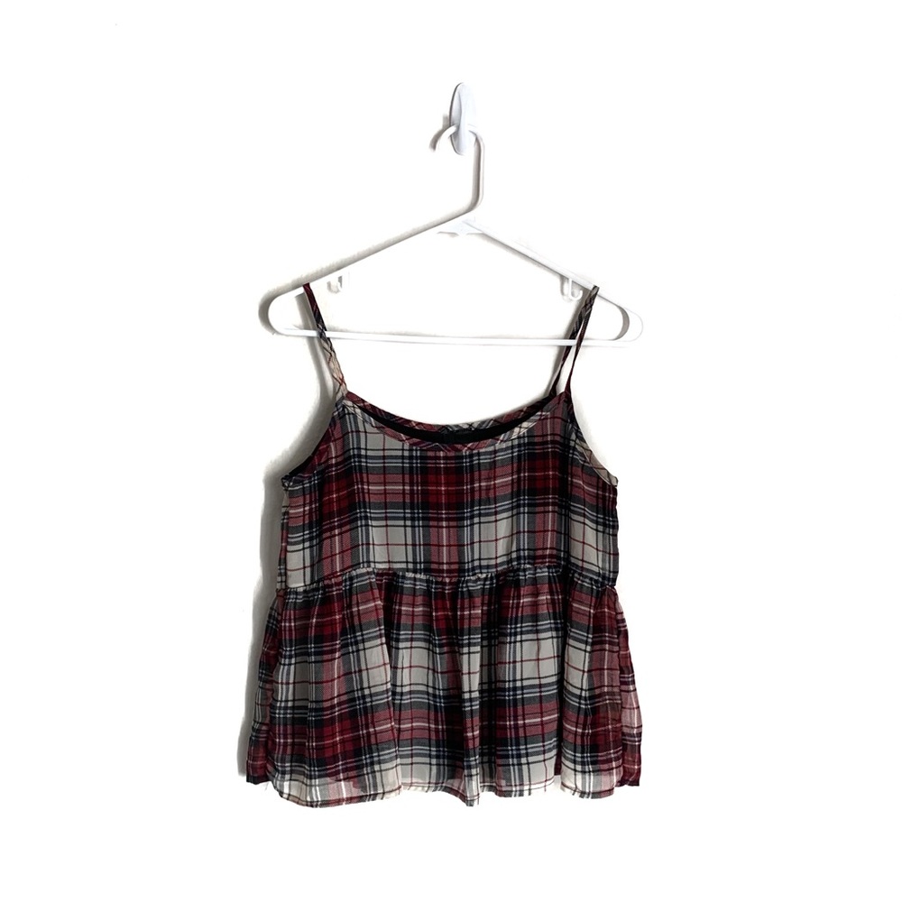 ⭐️5 for $25⭐️ Tilly’s Full Tilt Plaid Sleeveless Peplum Tank Top